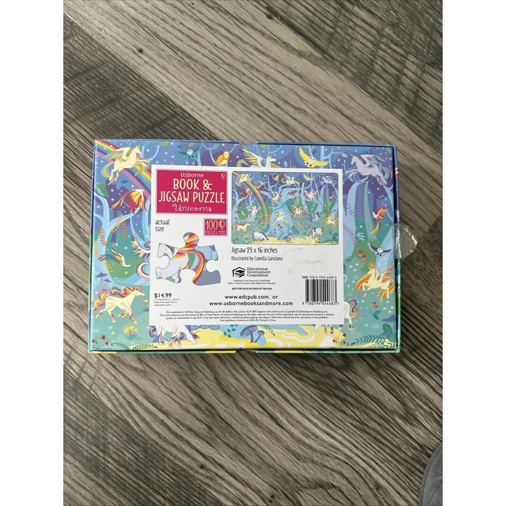 Usborne‎ Book and Jigsaw Puzzle Dinosaurs & Unicorns 100 Pieces NEW